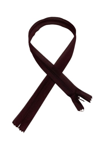 Zips, SAMOSTATNÝ Zips, KRYTÁ ČIPKA 60cm # HNEDÁ