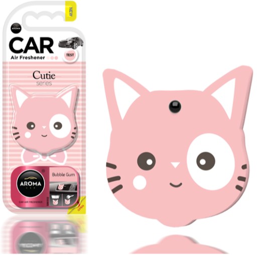 AROMA AUTO Efektné tvary CUTIE MAČKA GUMA GUMA KOČKOVANÝ OSVIEŽOVAČ AUTA