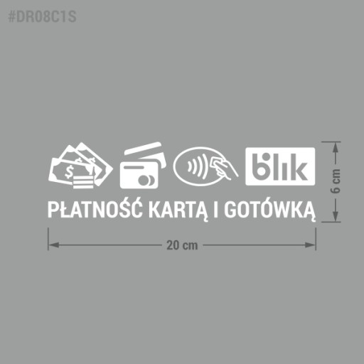 Platba kartou a hotovosťou - nálepka 6x20