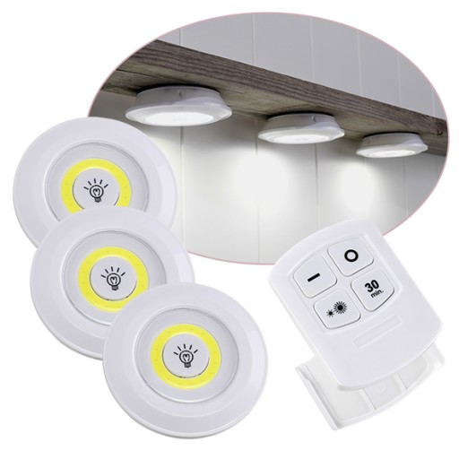 3x COB LAMPA BEZDRÔTOVÁ BATÉRIOVÁ LAMPA NA DIAĽKOVÉ OVLÁDANIE