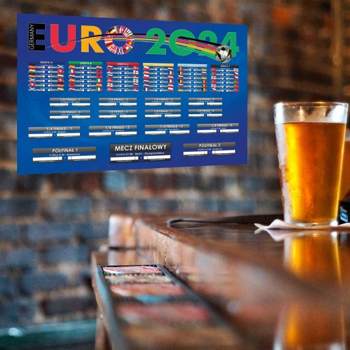 EURO 2024 HARMONOGRAM tabuľka plagát ME 61x91,5 cm