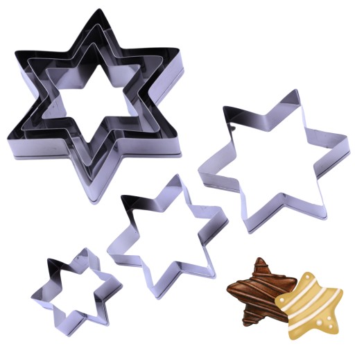 FORMA NA COOKIE MOLD STAR CUTTER FORMA NA VYPRAŽOVANIE VAJÍČKA, OCEL, 3 kusy