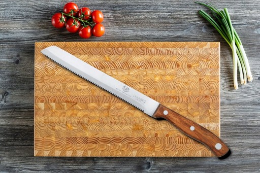 DOMÁCI GASTRONOMICKÝ NÔŽ DLHÝ NA CHLEBA CHLEBOVÝ PLÁŠKA SO ZUBMI 20 CM