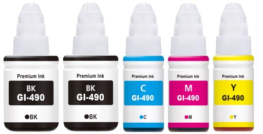 5x pre Canon GI-490 CMYK Pixma G1400 G2400 G3400