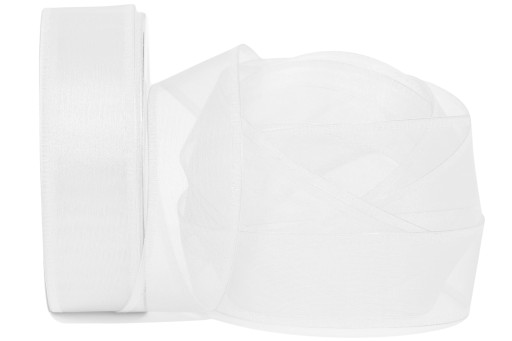 KRYŠTÁLOVÁ ŠIFÓNOVÁ STUHA 4cm/10m BIELA