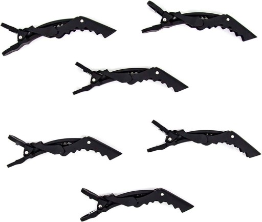 Kadernícke sponky do vlasov SHARKS 5 ks Spony Čierne krokodílie sponky