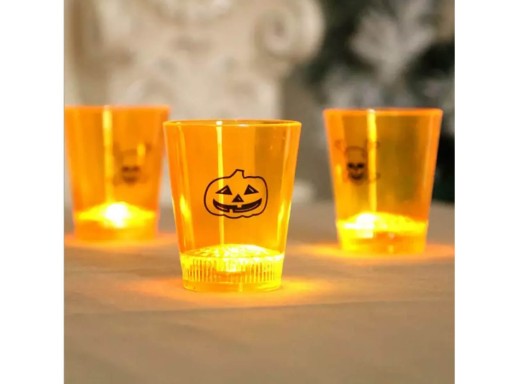 Halloweenske LED sklo