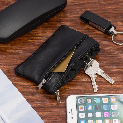 Kožená KEY CASE, veľká, trojkomorová, dlhá, priestranná peňaženka na kľúče