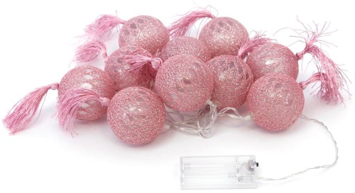 Dekoratívne svietidlá Cotton Balls girlandové svietidlá 10-BALL LED čačky