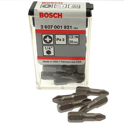 BOSCH PZ2 EXTRA HARD BIT, vyrobený v USA