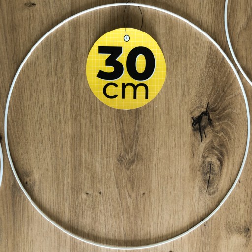 Kovový krúžok na lapač snov, BIELY, 30 cm