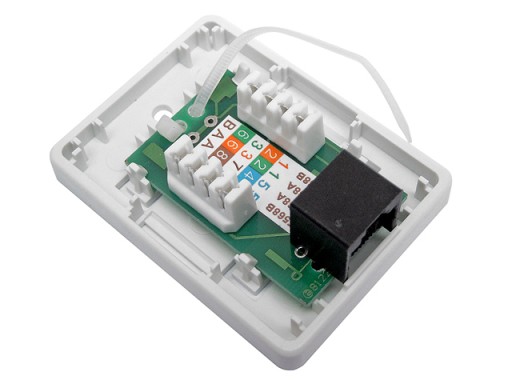Zásuvka 1x RJ45/8P8C UTP cat.5E povrchové LSA kontakty