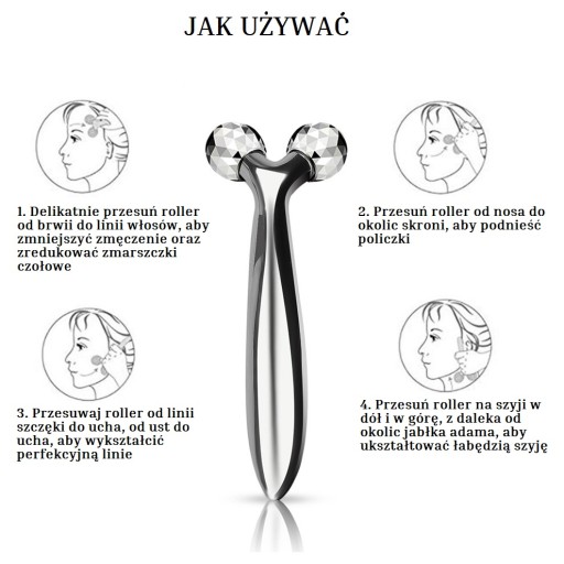 MASÁŽER TELA 3D OTOČNÝ VALEC NA TVÁR, ZLATÝ