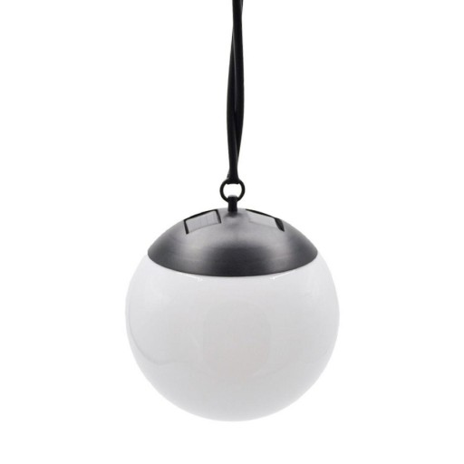 ZÁVEREČNÁ LED SOLARNÁ ZÁHRADNÁ LAMPA 10cm MLIEČNE BIELA GUĽOVÁ OZDOBA DEKORACIA