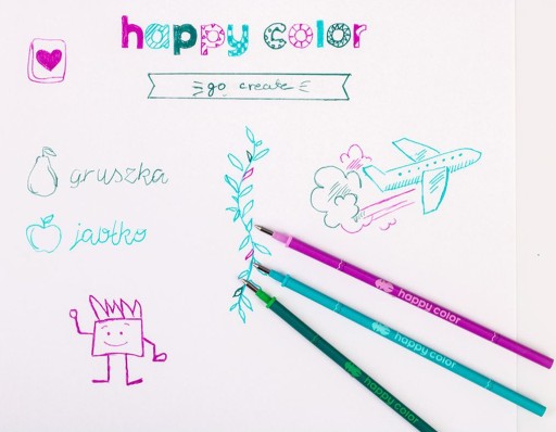 Vymazateľná vložka Happy Color 3 COLORS 3 kusy OLIVOVÁ, TYRKYSOVÁ, FIALOVÁ