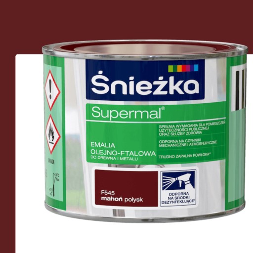 ŚNIEŻKA Supermal olejovo-ftalátový smalt LESK 200ml mahagónový