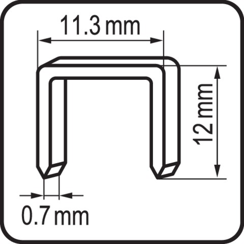 ŠTÍTKY NA ČALÚNENIE oceľ typ 53 na drevo 12mm / 11,3mm - 1000 ks.