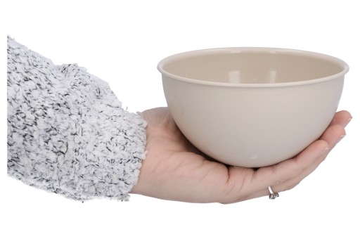 MISKA NA SVAČINKU OVOCNÁ 13 CM PLASTOVÉ MISKY BÉŽOVÁ 0,5L