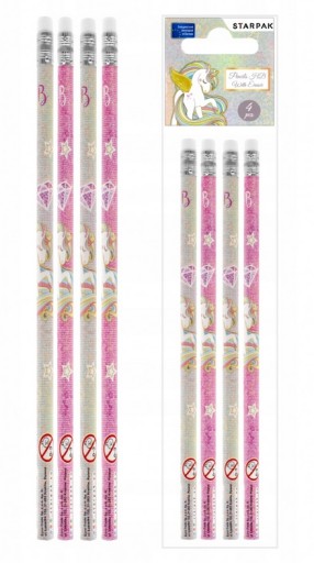 ceruzka s gumou HB UNICORNS STARPAK 490989 GREY
