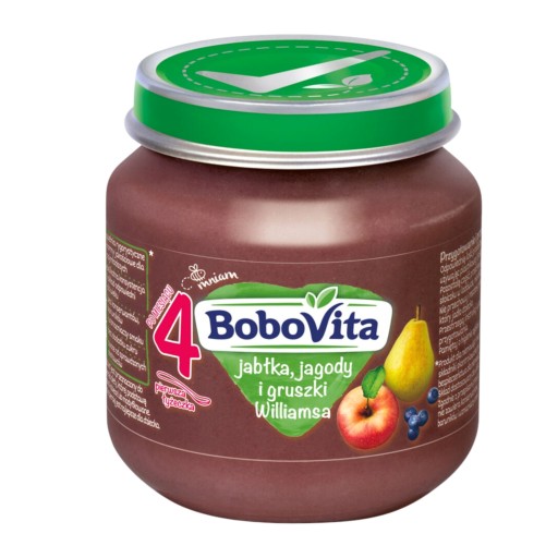 BoboVita Jablká, bobule Williams a hrušky po 4 mesiacoch 125 g