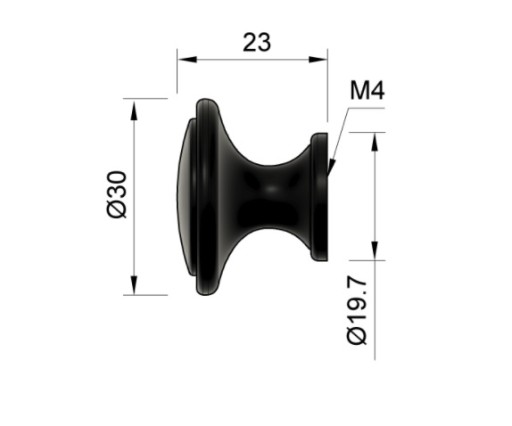 NÁBYTKOVÁ KĽÚČKA SHELL 64MM MATNÁ ČIERNA