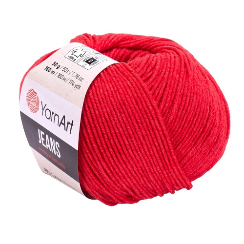 YarnArt Jeans 26 červená priadza 50g/160m