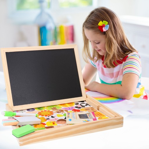 MAGNETICKÁ TABUĽA PRE DETI, edukačné drevené magnetické puzzle