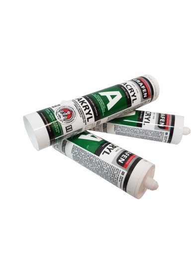 BIELY akrylát na vnútorné a vonkajšie fasády, lišty, steny 300ml Grafén