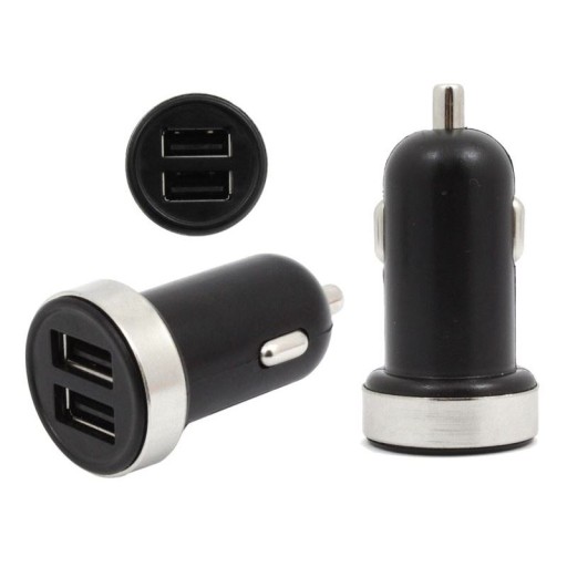 USB nabíjačka do auta 1A + 2,1A ČIERNA
