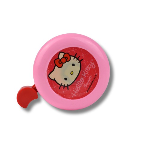 Detský zvonček na bicykel, rozprávkový styling, Hello Kitty, ružová