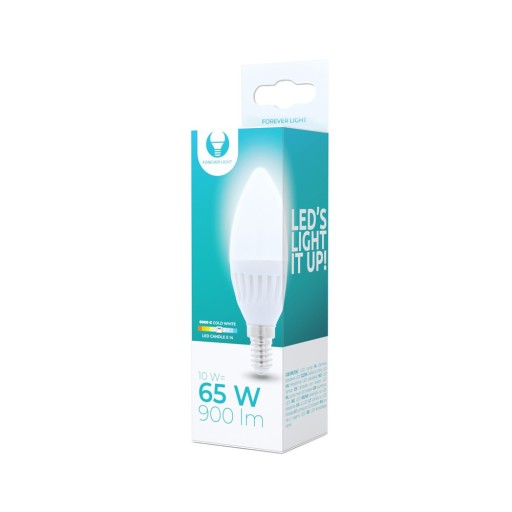 LED ŽIAROVKA E14 C37 10W 230V 6000K 900lm keramika