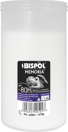 Vložka do sviečky parafínová BISPOL P500 80h 1 ks