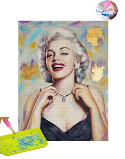 DIAMANTOVÁ VÝŠIVKA Diamantová maľba Marilyn Monroe 5D diamantová mozaika