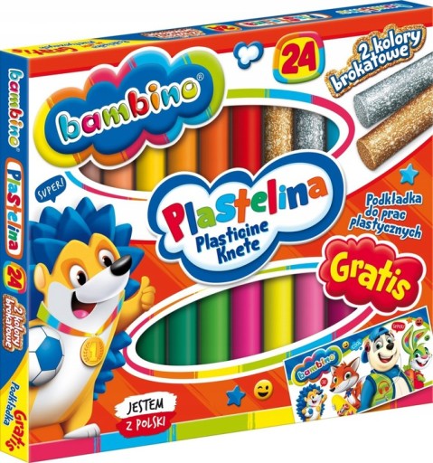 BAMBINO plastelína 24 farieb + podložka
