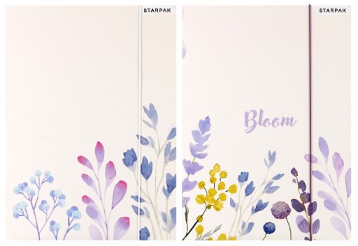 A4 JEDNODUCHÝ PAPIEROVÝ ZLOŽKA s gumičkou, biela s priečinkami FLOWERS STARPAK Bloom