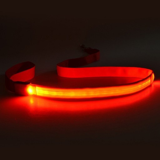 USB LED vodítko PSA 25mm, farebné, SVIETIACE, vychádzkové, zimné, jesenné, nočné, 1,2 m