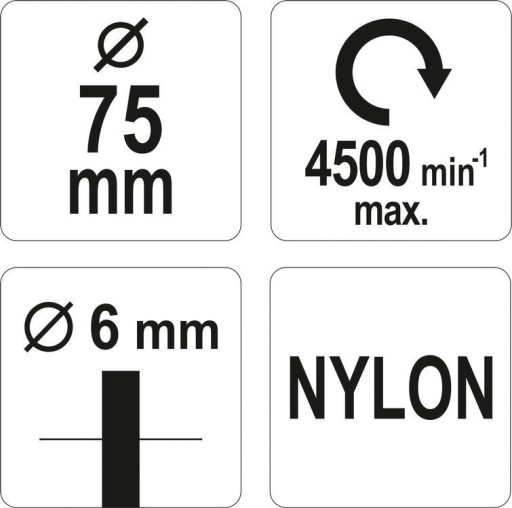 KOTÚČOVÁ KEFA S STOPKOU 75MM NYLON Yato