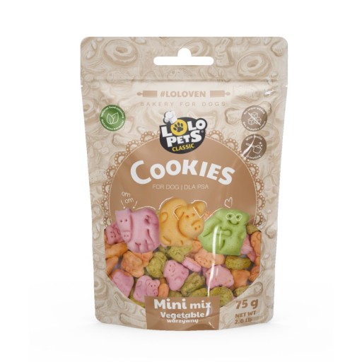 Pochúťka Psie sušienky Natural Mini Mix zeleninové zvieratká 75g