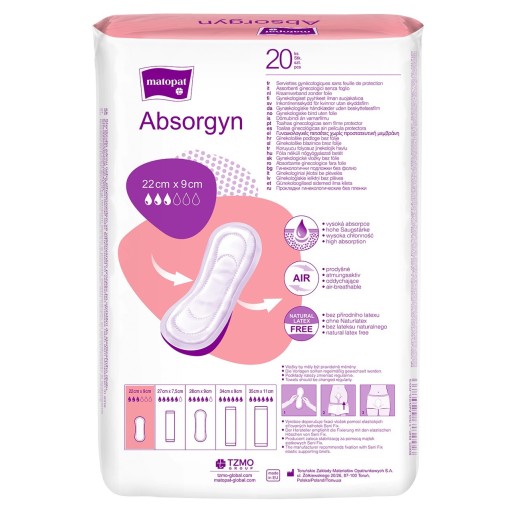 Absorgyn Matopat gynekologické vložky 22x9cm 20 ks.