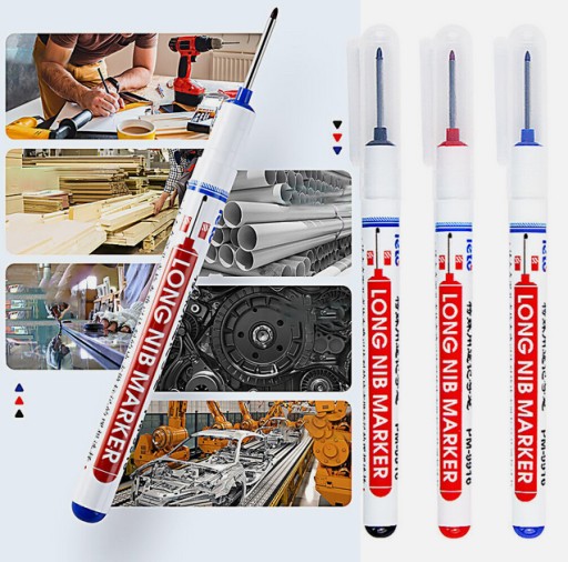 Čierne permanentné značkovacie pero s dlhým 20 mm hrotom