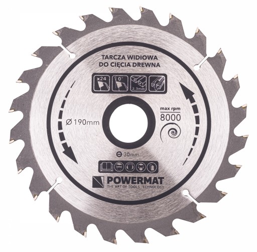 WIDIOWA Pílový kotúč na drevo 190 x 30 mm 24Z