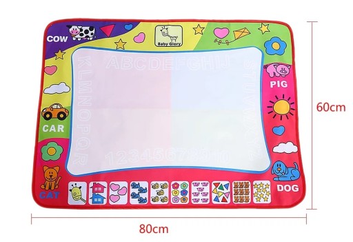 Vodná podložka PRE DETSKÉ PÍSANIE HRAČKY KRESBA 80x60 farebné
