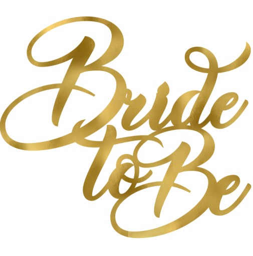 Bride to Be hen party cupcake topper GOLD