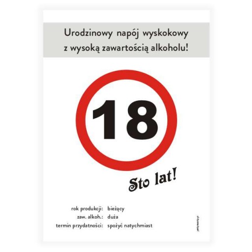 narodeninové etikety na ALCOHOL vodka 18. narodeniny