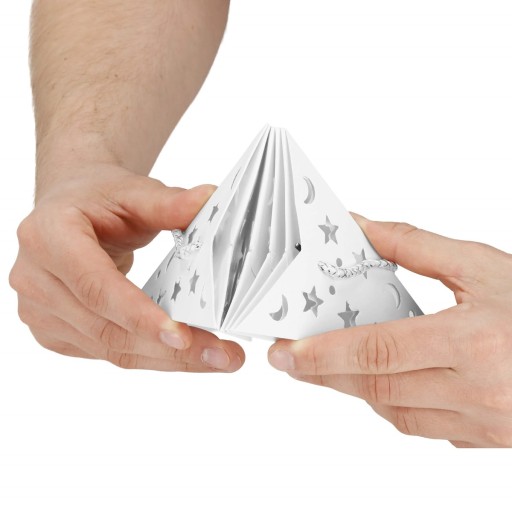 DEKORATÍVNA HVIEZDA 10LED PAPIER 25cm VITRÁŽ STUDENÁ BIELA 3D LAMPA