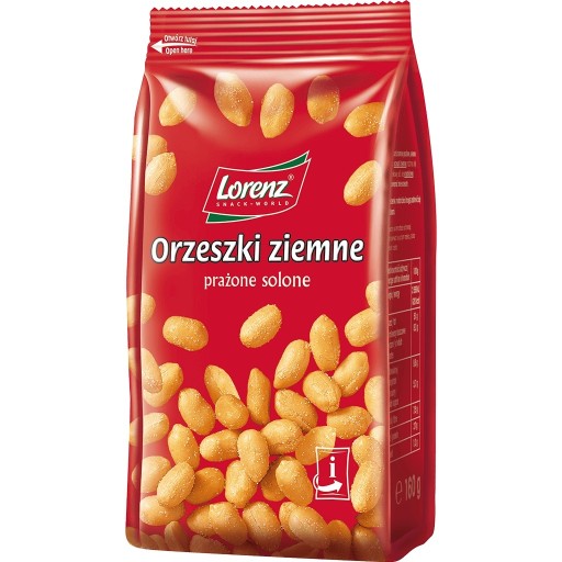LORENZ Arašidy, arašidy, pražené, solené soľou 160G