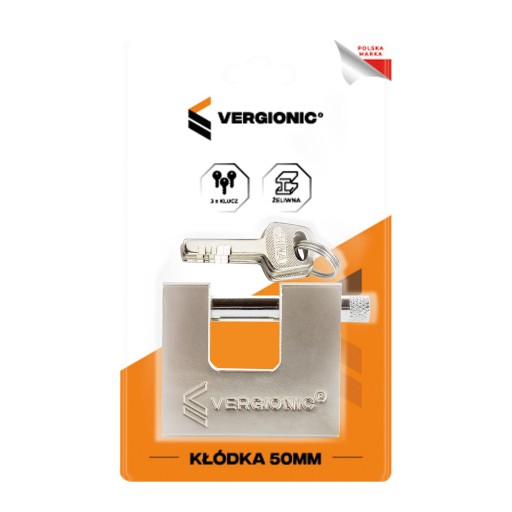 Pevný liatinový visiaci zámok s kľúčom 50 mm