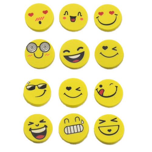 Sada gumičiek na emotikony, 4 ks, puzdro, 3 dizajny
