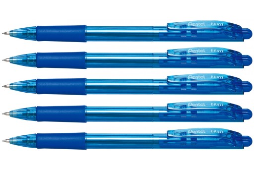 PENTEL WOW 0,7 guľôčkové pero, modré automatické, 5 ks.