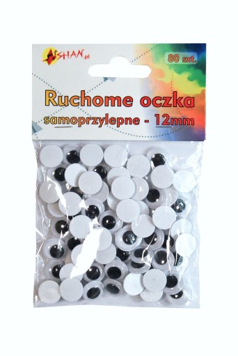 Pohyblivé očká samolepiace 12 mm 80 ks Shan SO05